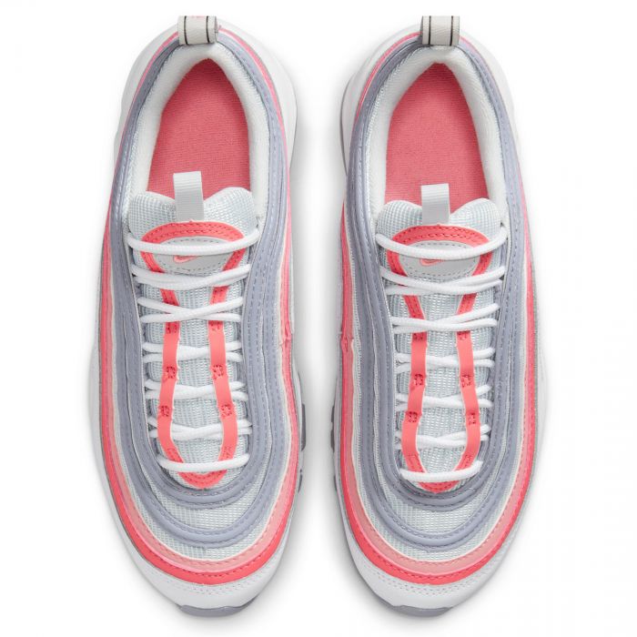 Grade School Air Max 97 WHITE/CORAL CHALK-PHOTON DUST-INDIGO HAZE