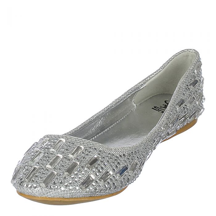 Julie-04 Flat Sequin Dress Shoes Silver