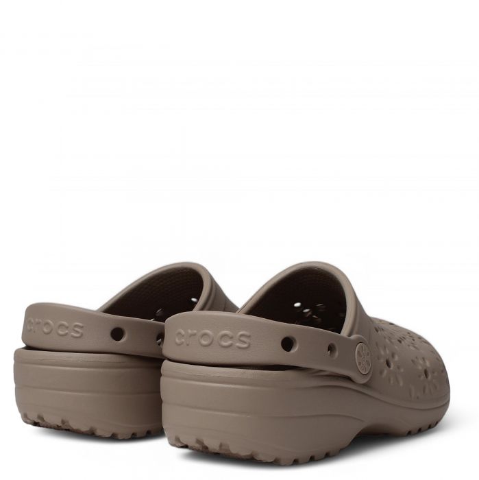 Classic Floral Cut-Out Clog Taupe
