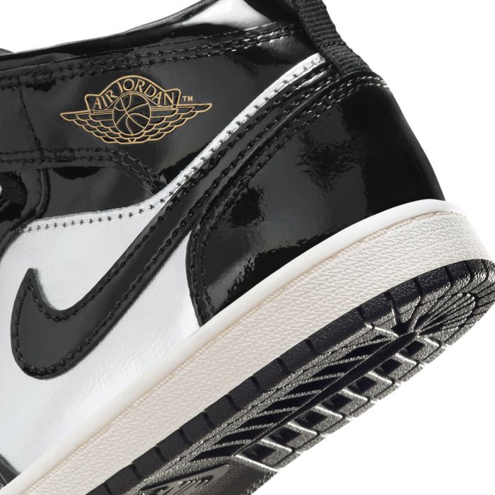 Pre-School Jordan 1 Mid SE Black/Metallic Gold-Metallica Silver-Sail