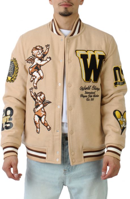 Cherub Rock Varsity Jacket Beige