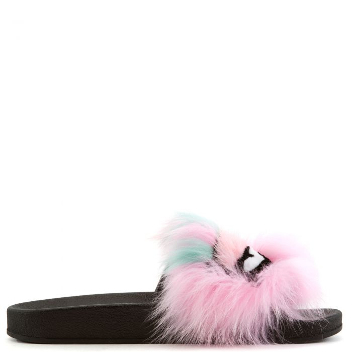 Mochi-Shi Fur Slides Pink