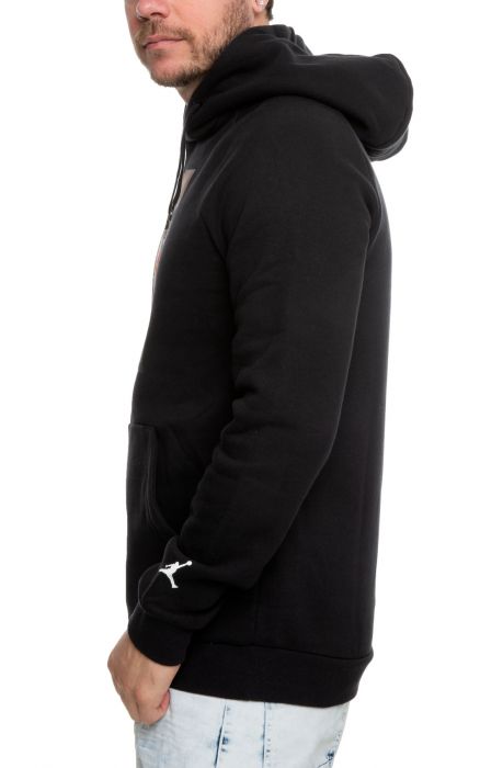 Chimney Fleece Pullover Hoodie Black/White
