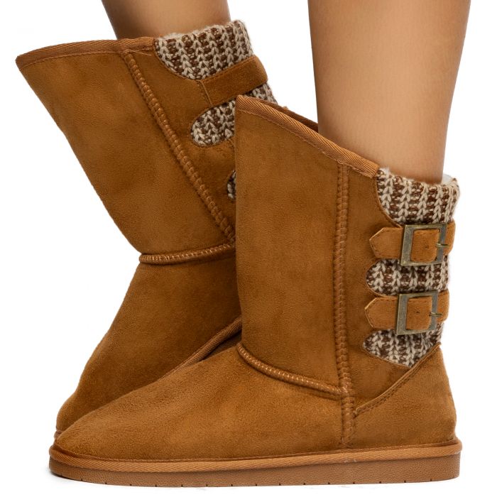 FOREVER LINK INTERNATIONAL Ann05 Flat Boots ANN05TAN Shiekh