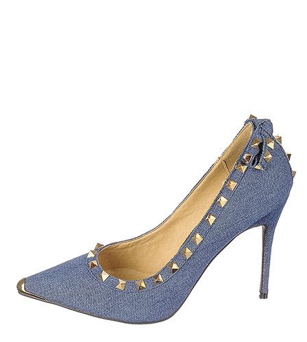 Blue studded heels hot sale