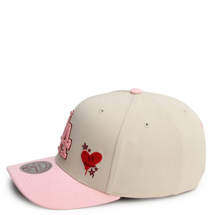 MLB Los Angeles Dodgers V-day Snapback  Off-White/Shock Pink