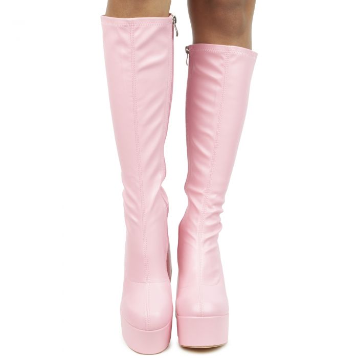 Sukki-2 Chunky Platform Boot Pink PU