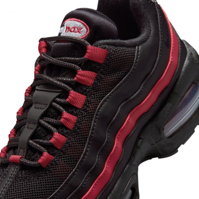 Grade-School Air Max 95 Black/Black-Team Crimson-Wolf Grey