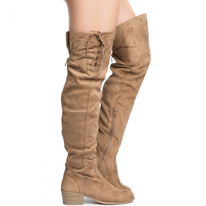 SHIEKH Merry-53 Over The Knee Boot MERRY-53/TAUPE - Shiekh