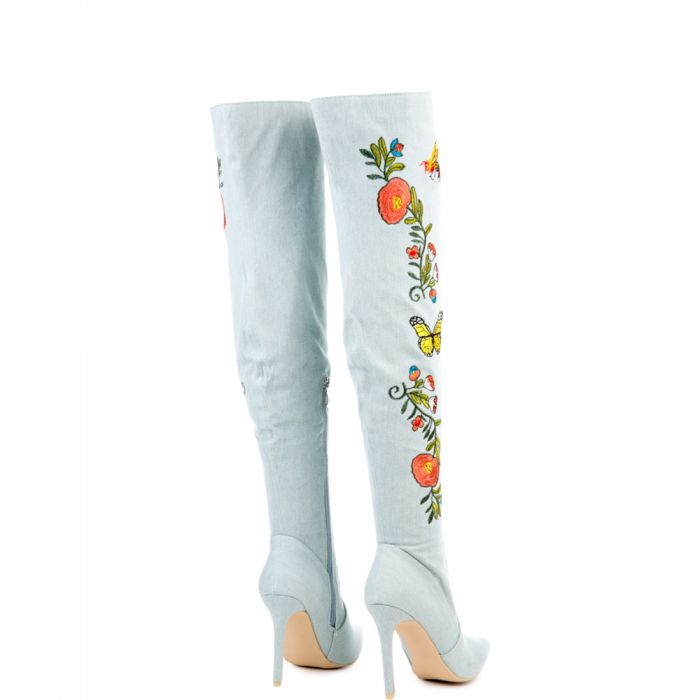 Cape Robbin Mini-110 Light Blue Women's Heeled Boots Blue