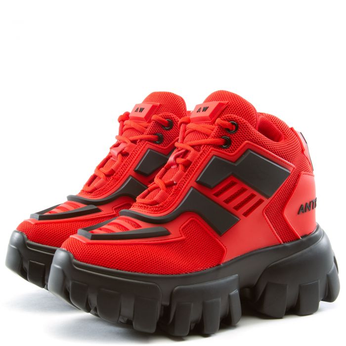 Damson-07 Platform Sneaker Red Pu