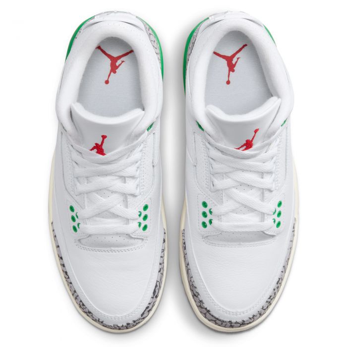Air Jordan 3 Retro White/Varsity Red-Lucky Green