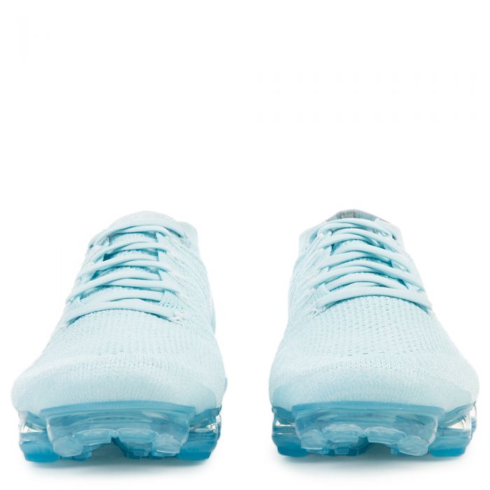 white vapormax with blue bottom