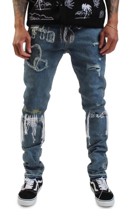 Emma Curtain Fringe Jean Blue Wash