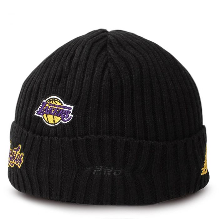 NBA Lakers Script Beanie Black