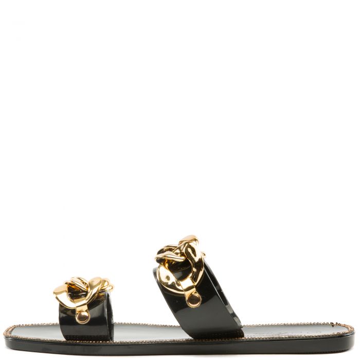 Lime Light Rhinestone Jelly Sandals Black