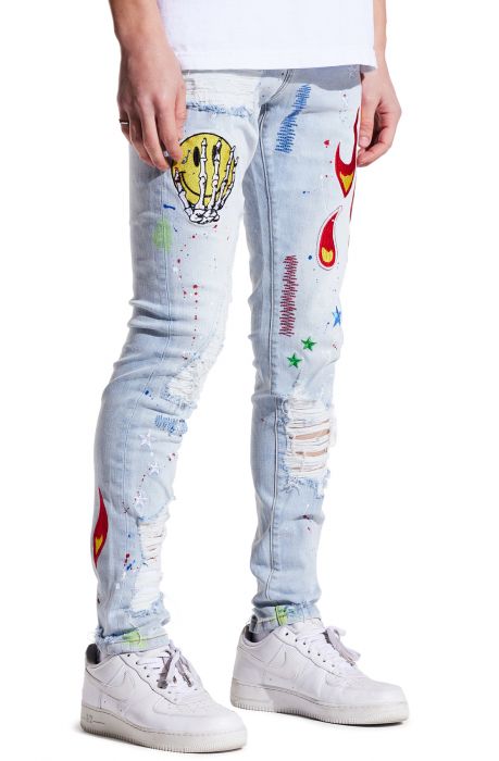 White Patchwork Light Blue