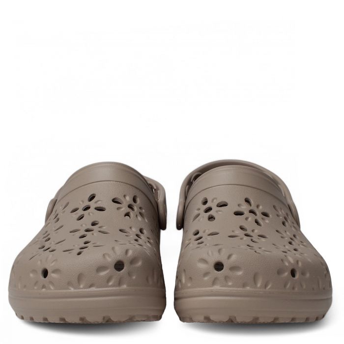 Classic Floral Cut-Out Clog Taupe