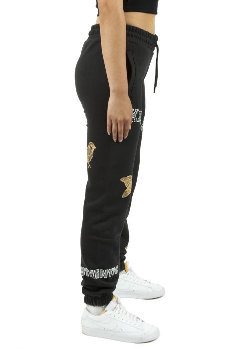 Authentic Graphik Tyssa Sweatpants Black Smoke-Orange Lt-Bright White