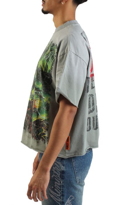 Ghost Flame Crop T-Shirt  Moss Green