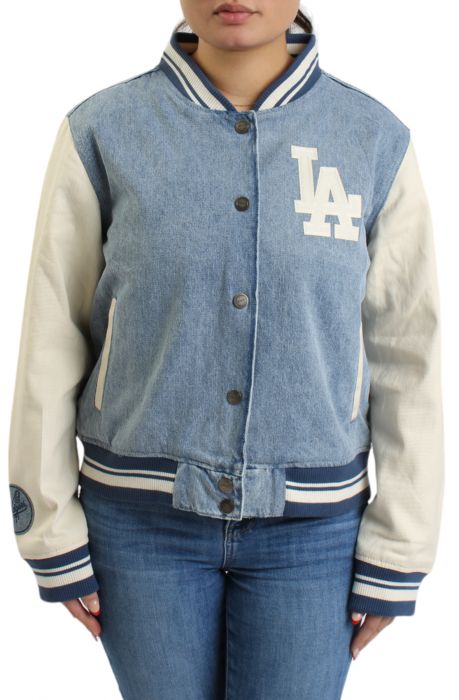 Los Angeles Dodgers Denim Varsity Jacket  Denim