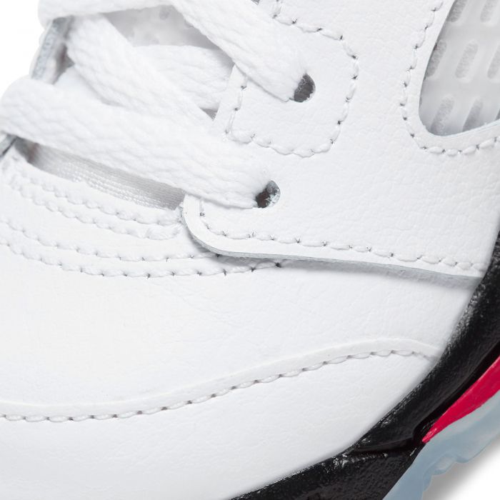 (TD) Air Jordan 5 Retro True White/Fire Red-Black