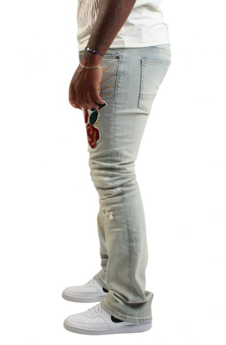 Seville Floral Stacked Jean Seville Blue