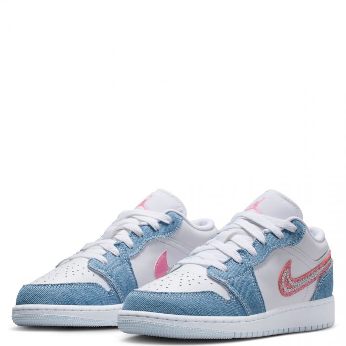 Grade-School Air Jordan 1 Low SE Cobalt Bliss/Pink Glow-White