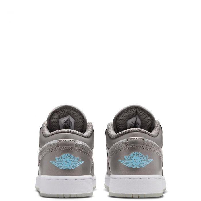 Grade-School Air Jordan 1 Low SE Flat Pewter/Blue Chill-Photon Dust-White