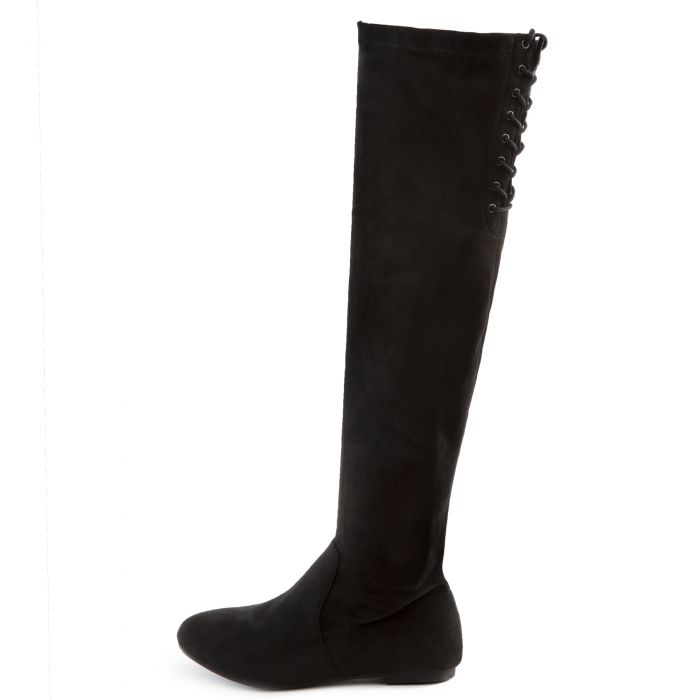 Vickie-40 Over The Knee Boots Black Suede