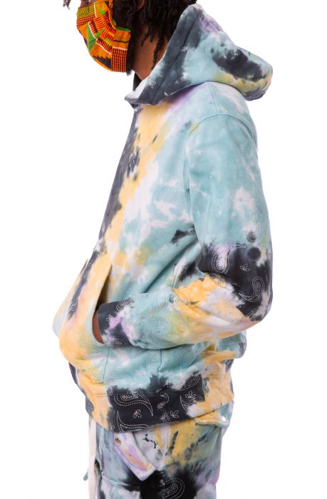 Olive Paisley Tie Dye Hoodie Tie Dye