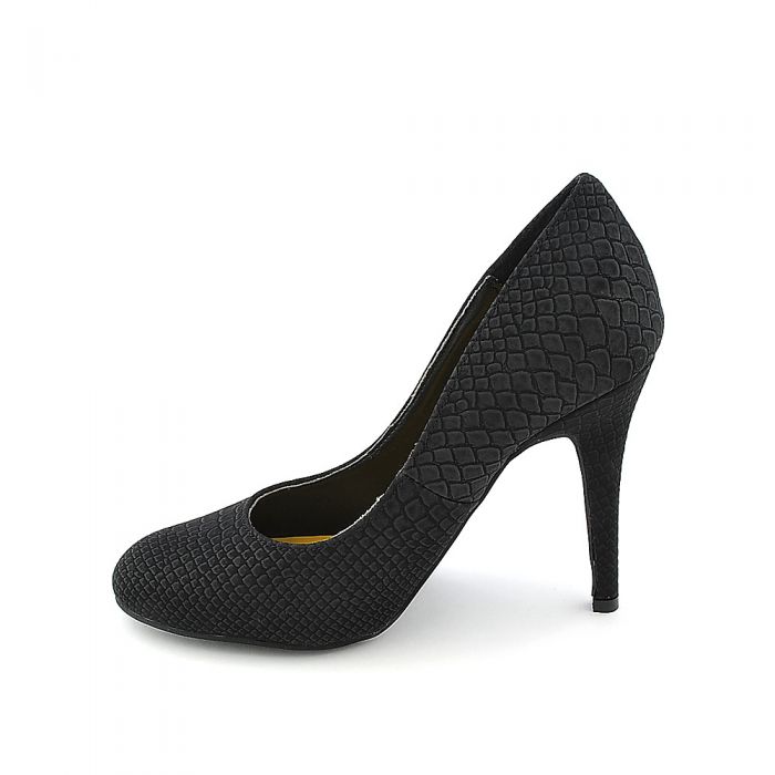 Women's Eudora-01 High Heel Pump Black Snake Skin