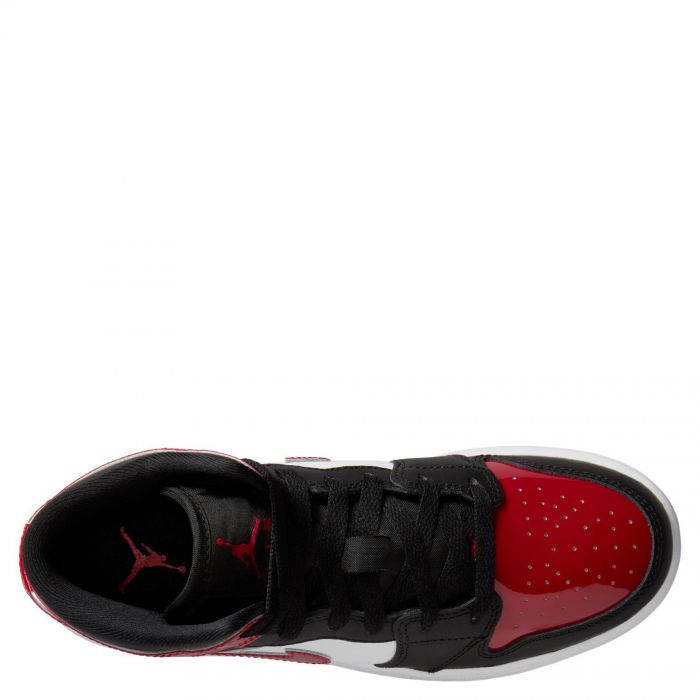 Grade-School Air Jordan 1 Mid SE Black/Varsity Red-White