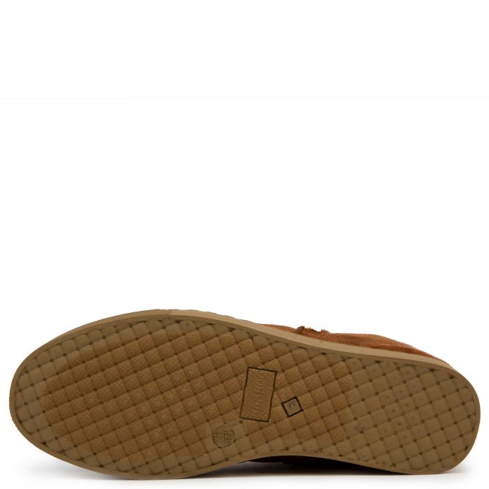 Rise-10 Zip Wedge Booties Tobacco Faux Suede