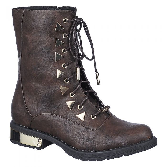 PK-Tip Lace-Up Combat Boot Brown