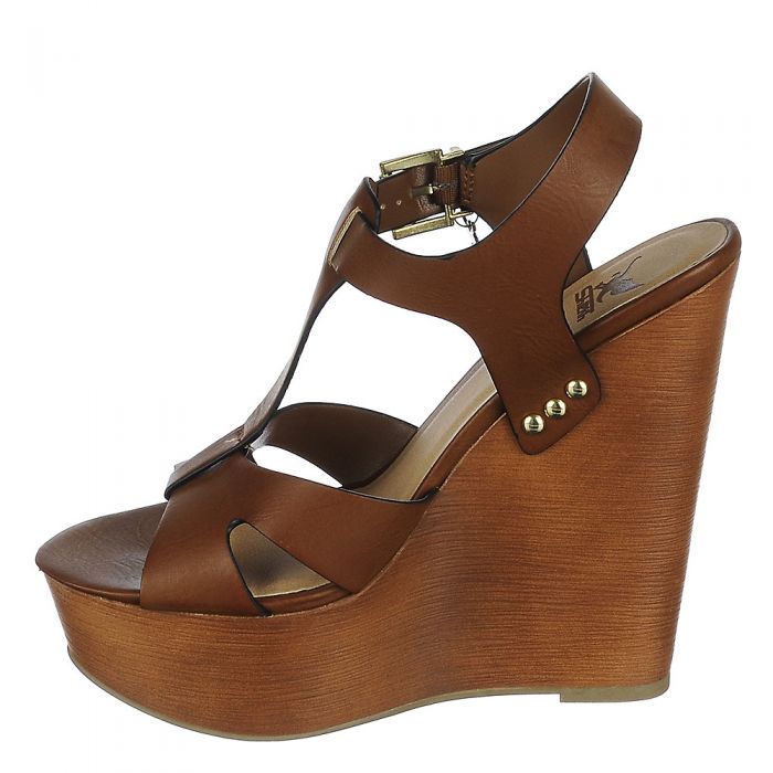 SHIEKH Lasky-H Platform Wedge FD LASKY-H/DARK TAN - Shiekh