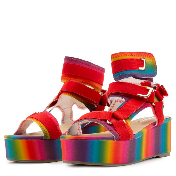 Barista-3 Wedge Sandals Rainbow
