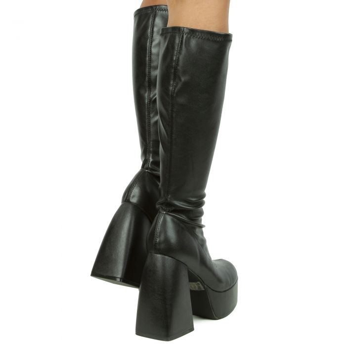 Sukki-2 Chunky Platform Boot Black PU
