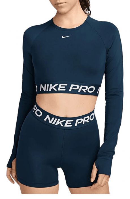 Pro Dri-FIT Cropped Long-Sleeve Top Armory Navy/White