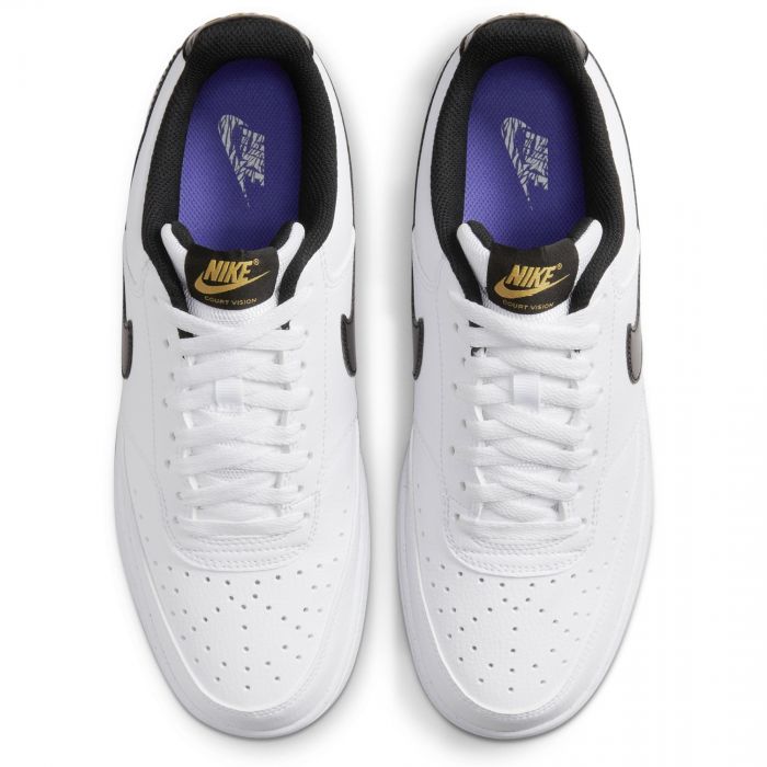 Court Vision Low White/Black-Metallic Gold