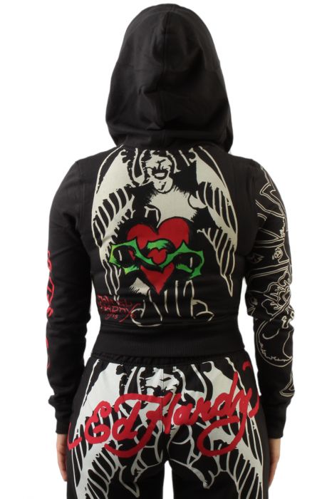 Sacred Heart Zip Hoodie Black