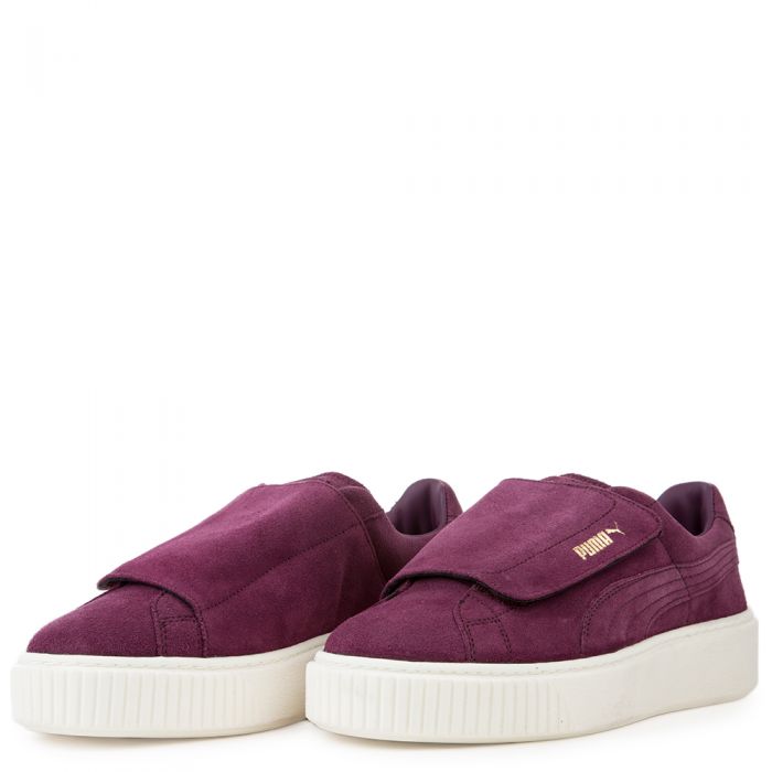 Women's Suede Platform Strap Sneaker DARK PURPLE DARK PURPLE MARSHMALLOW