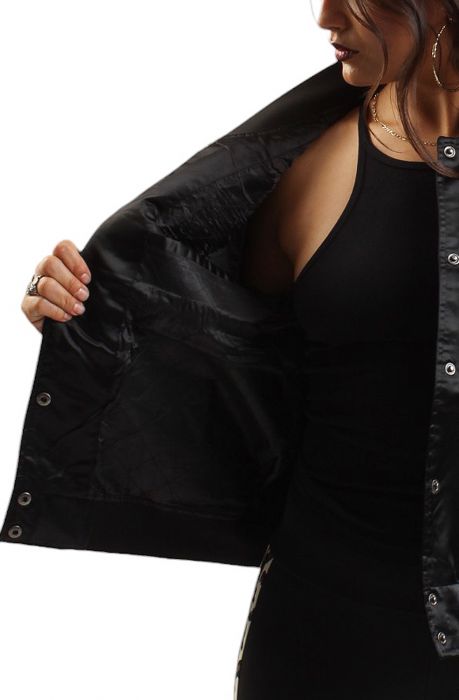 NFL San Francisco 49ers Sugar Skull Satin Jacket  Black