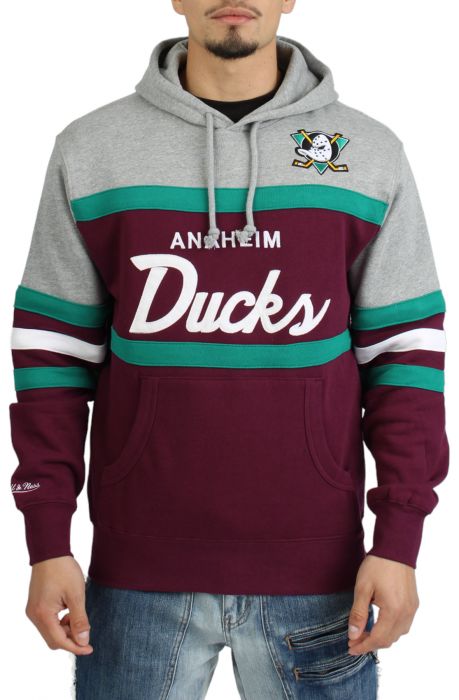 Anaheim Ducks Coach Hoodies Purple/Grey/Green