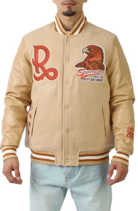 All American Varsity Jacket Beige