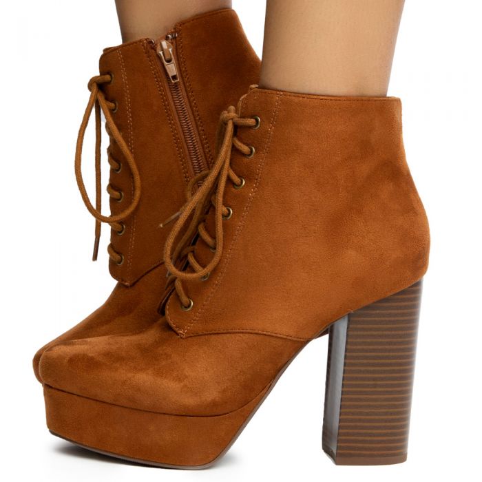 SHIEKH Erica-S Lace Up Booties FD ERICA-S-COG - Shiekh