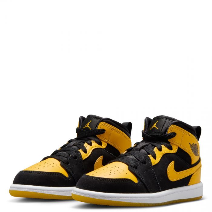 Pre-School Jordan 1 Mid SE BLACK/VARSITY MAIZE-WHITE