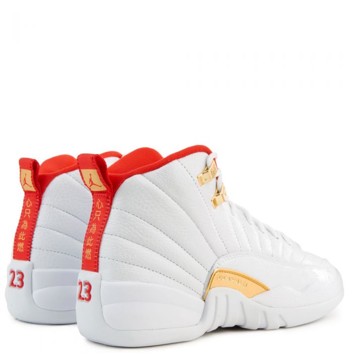 (GS) Air Jordan 12 Retro White/University Red-Metallic Gold