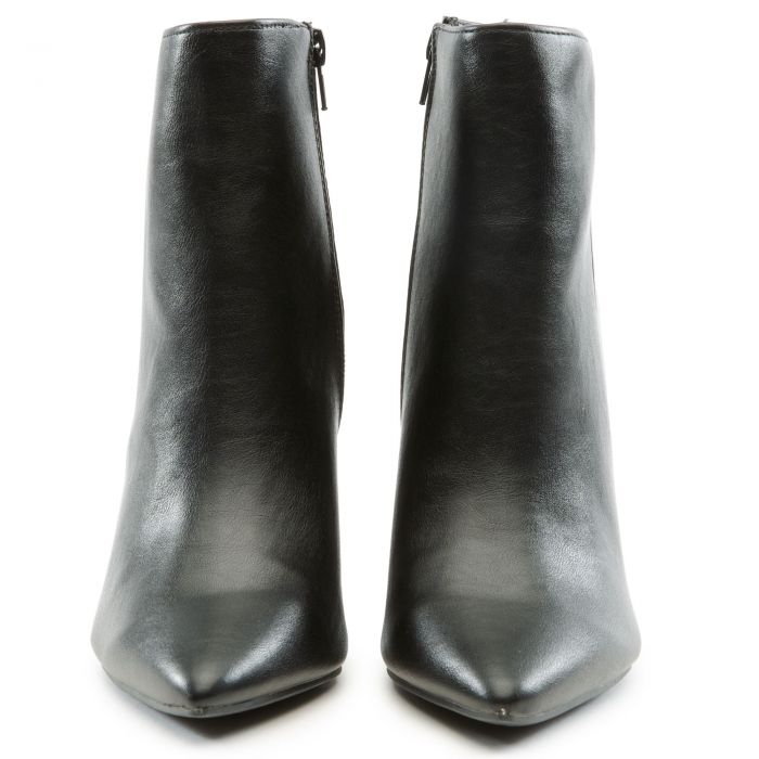 Harper-01 Pointed Toe Bootie Black Crinckle Pu