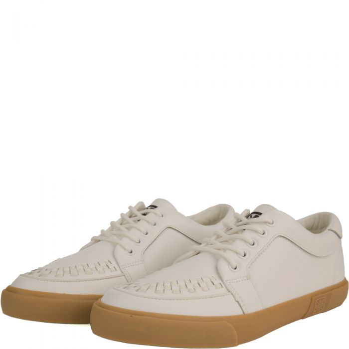 T.U.K White Leather No-Ring VLK Sneakers White
